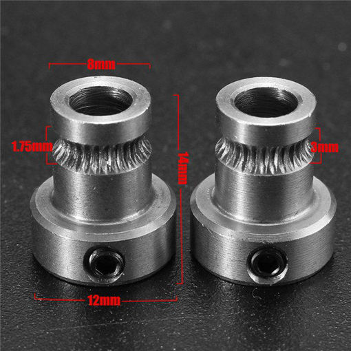 Immagine di 1.75mm 3mm Aluminum Feed Wheel Roll Wire Accessories For 3D Printer