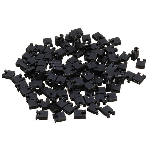 Picture of 100pcs 2.54mm Jumper Cap Short Circuit Cap Pin Connection Block