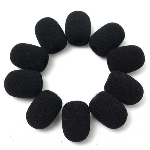 Picture of 10Pcs Headphone Headset Microphone Foam Earphone Mic Grill Windshield Sponge Foam Pads Cover Mic Cover