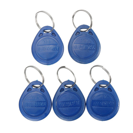 Immagine di 5Pcs ID Keyfbobs RFID Tag Key Ring Card 125KHZ Proximity Token Access Control Attendance TK4100