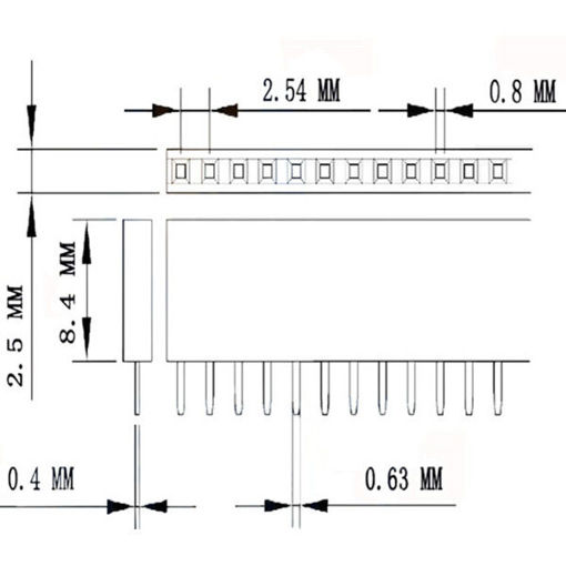 Picture of 10pcs 40Pin 2.54mm Female Header Jumper Connectors Socket For DIY Arduino