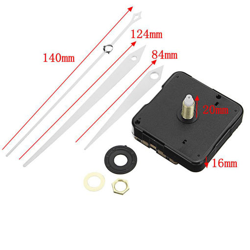 Picture of 20mm Shaft Length DIY White Triangle Hands Silent Quartz Wall Clock Movement Mechanism Repair Parts