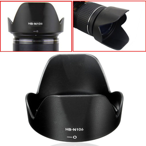 Immagine di Lens Hood for Nikon HB-N106 18-55 D3300 Lens D5300 AF-P Accessories 10-100mm