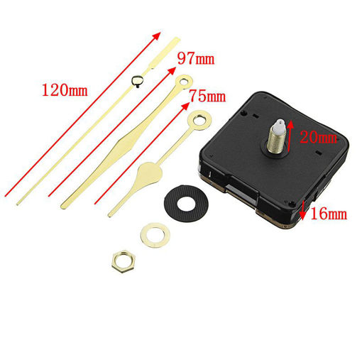 Picture of 20mm Shaft Length Gold Hands Quartz Wall Clock Silent Movement Mechanism Repair Parts