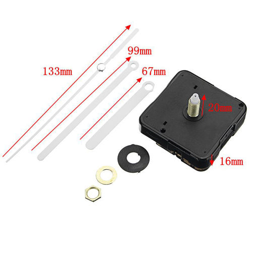 Immagine di 20mm Shaft Length DIY White Hands Silent Quartz Wall Clock Movement Mechanism Repair Parts