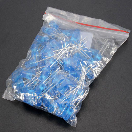 Immagine di 100Pcs 20Ma F5 5MM Ultra Bright Blue LED Diode