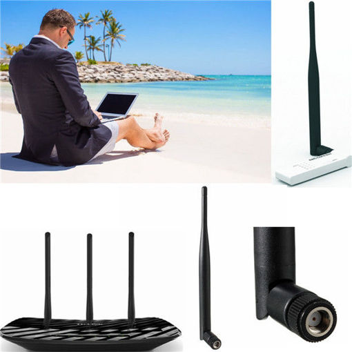 Immagine di 5dBi RP-SMA 2.4G Wi-Fi Booster Wireless Folding Antenna For Router IP PC Camera