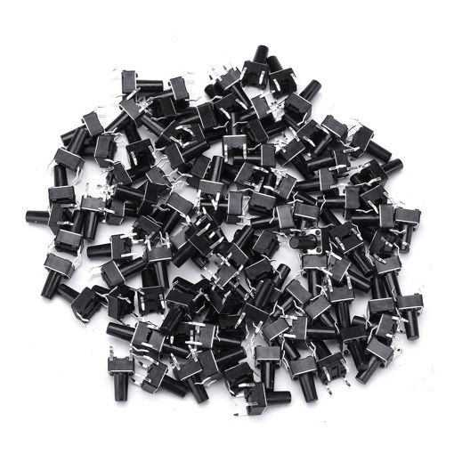 Immagine di 100pcs 6x6x10mm Tactile Push Button Switch Tact Switch 4 Pin DIP