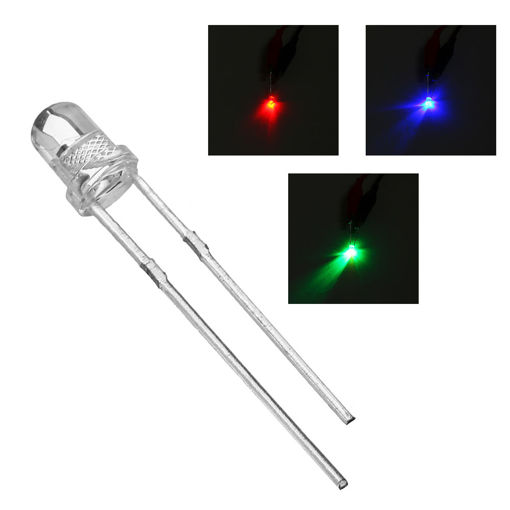 Immagine di 100Pcs F3 3mm Slow Flash RGB Rainbow Multi Color Light Emitting Diode Round LED Full Color