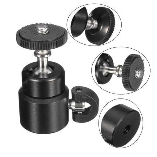 Immagine di 1/4 inch Metal Mini Ball Head Flash Bracket Holder Screw For Camera Tripod Hot Shoe