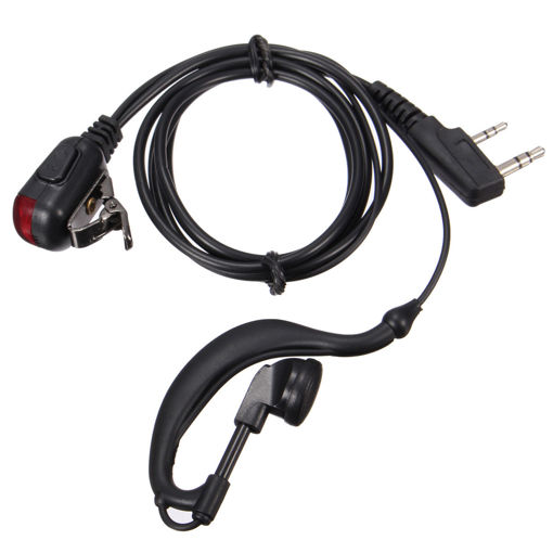 Immagine di 2 Pin PTT Headset Mic Earpiece Earphone for Walkie Talkies