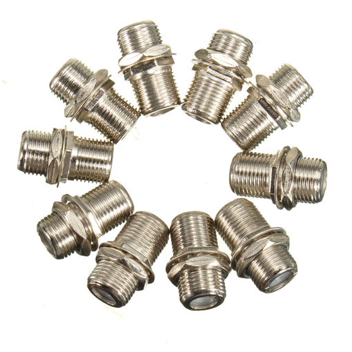 Immagine di 10 pcs F Type Plug Extend Cable TV Coax Coaxial Connectors Cable Connector Adapter F to F Female