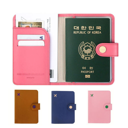 Immagine di RFID Blocking Passport Holder Wallet Travel Card Case Organizer Cover Protector