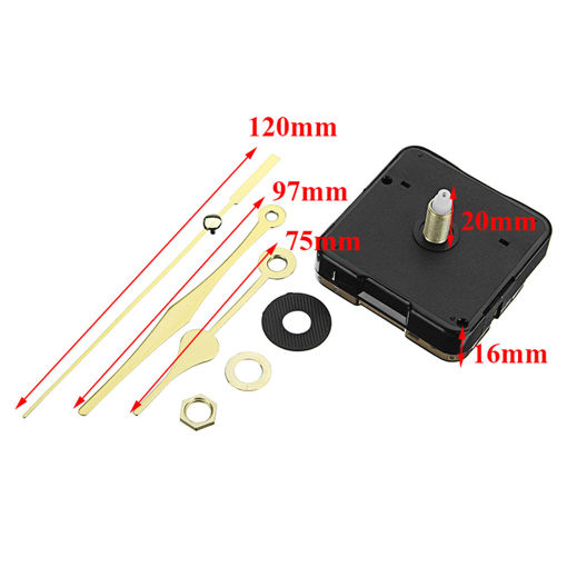 Immagine di 10pcs 20mm Shaft Length Gold Hands Quartz Wall Clock Silent Movement Mechanism Repair Parts