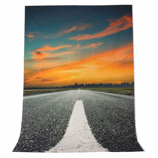 Picture of 1.5x2.1M 7x5FT Asphalt Road Flaming Cloud Vinyl Studio Photography Photo Backdrop Background