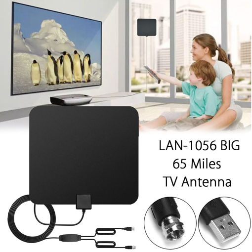 Immagine di Digital TV Antenna 65 Miles Range 1080P Amplified Booster HDTV UHF VHF FM