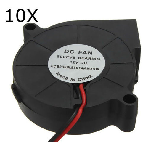 Immagine di 10Pcs 3D Printer 12V DC 50mm*50mm Blow Radial Cooling Fan