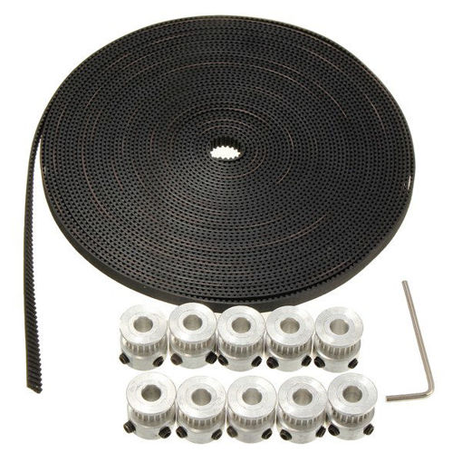 Immagine di 10M 2GT Timing Belt 20 Teeth GT2 Aluminium Pulley For 3D Printer CNC RepRap