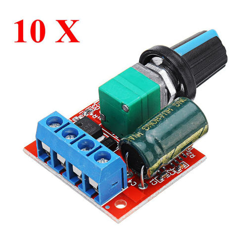 Picture of 10Pcs DC 5V To DC 35V 5A 90W Mini DC Motor PWM Speed Controller Module Speed Regulator Adjustable Li