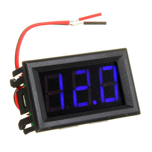 Picture of 10pcs Blue 0.56 Inch Mini Digital Voltmeter DC 4.5V To 30V Digital Voltmeter Voltage Panel Meter For 6V 12V 24V Electromobile Motorcycle Car