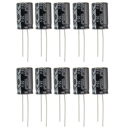 Immagine di 100pcs 35V 1000uF Electrolytic Capacitor Low ESR 13 x 20mm