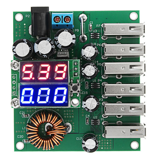 Immagine di 10-30V to 5V 8A DC-DC 6 USB Power Converter High Power Car Power Regulator Module