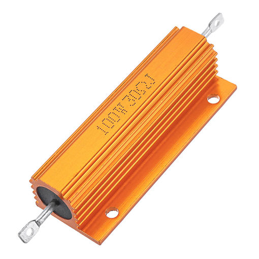 Picture of 20pcs RX24 100W 30R 30RJ Metal Aluminum Case High Power Resistor Golden Metal Shell Case Heatsink Resistance Resistor