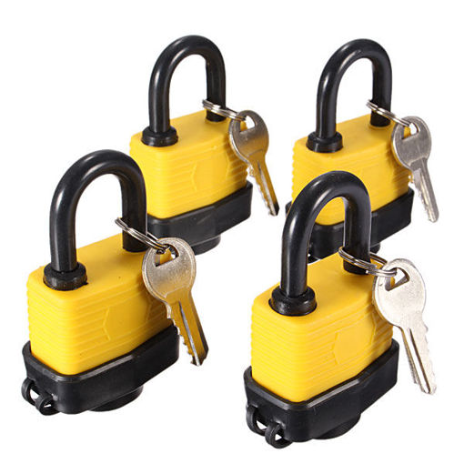 Immagine di 4pcs 40mm Keyed Alike Waterproof Gate Door Padlock with 8 Same Key