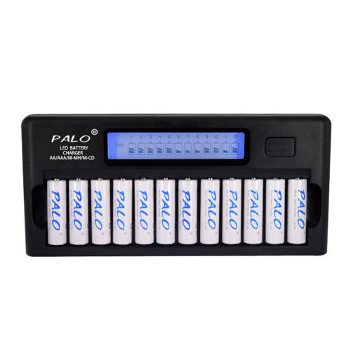 Immagine di Palo NC31 12 Slot  2-LCD Built-In IC Protection 1.2V AA AAA Ni-MH Ni-CD Battery Fast Charger