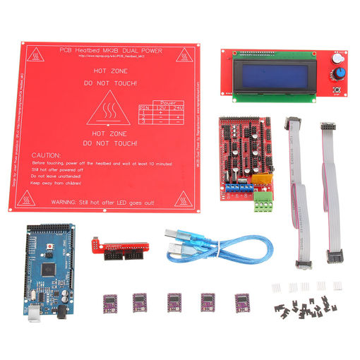 Picture of 3D Printer Kit RAMPS 1.4+Arduino Mega 2560 +DRV8825 Stepper Motor+2004 LCD+PCB Heat Bed MK2B