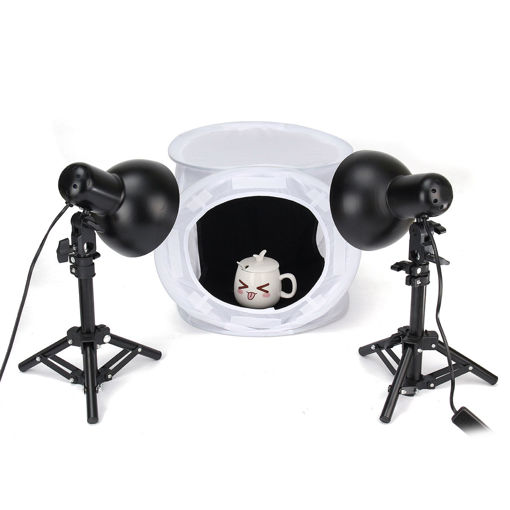 Immagine di 33x32cm Photography Studio Set Lighting Kit Tent Photographic Cloth AC 110V-220V