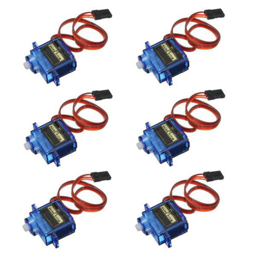 Immagine di 6PCS SG90 Mini Analog Gear Micro Servo 9g For RC Airplane Helicopter