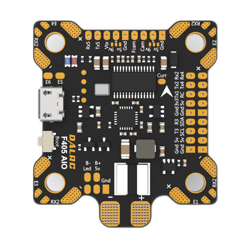 Immagine di DALRC F405 AIO Betaflight F4 Flight Controller MCU STM32F405 MPU6000 OSD 9V/1.5A 5V/2A BEC 200A PDB