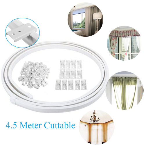 Picture of 4.5 Meter Cuttable Bendable Curtains Track Rail for Straight Bay Windows Caravan