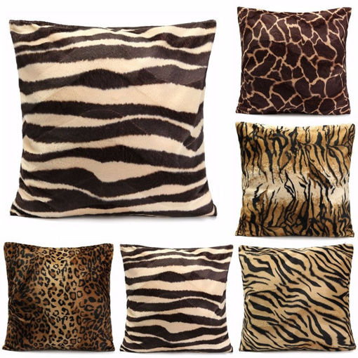Immagine di Leopard Animal Print Pattern Pillow Case Sofa Waist Throw Cushion Cover Home Decoration