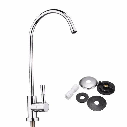 Immagine di 1/4 Inch Chrome Drinking RO Water Filter Faucet Finish Reverse Osmosis Sink Kitchen