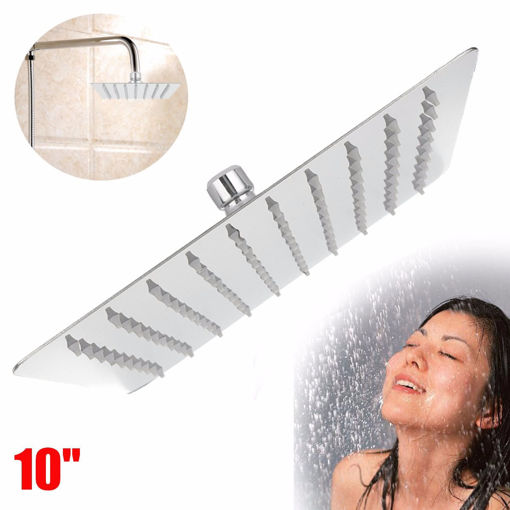Immagine di 10 Inch 25*25cm Square Top Spray Shower High Pressure 304 Stainless Steel Shower Head