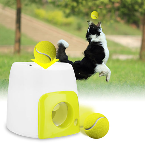 Picture of Pet Dog Launcher Tennis Ball Toys Fetch Thrower Throw Up Hyper Game Outdoor Toys