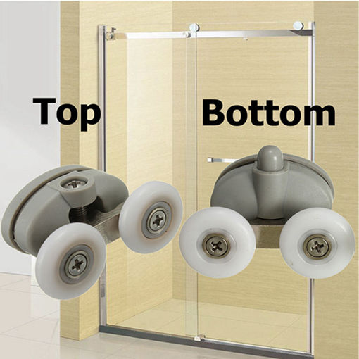 Immagine di 2Pcs Shower Door Wheel Glass Door Bottom Rollers Runners Pulleys Wheels