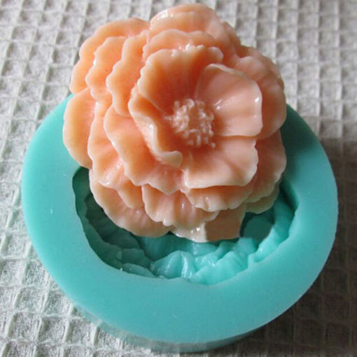 Immagine di 3D Mini Peony Fondant Mold Silicone Cake Chocolate Moulds Cake Decorating Baking Tool