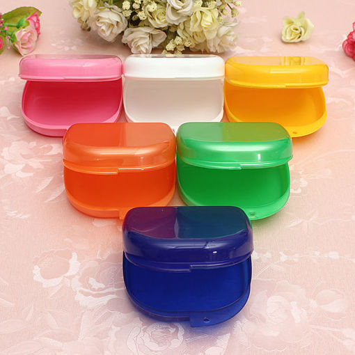 Immagine di Dental Orthodontic Retainer Box Mouthguards Sport Guard Five Color Dentures Storage Case