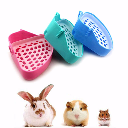 Picture of Corner Toilet Litter Pee Tray For Animal Cat Kitten Rabbit Hamster Guinea Pig Toilet