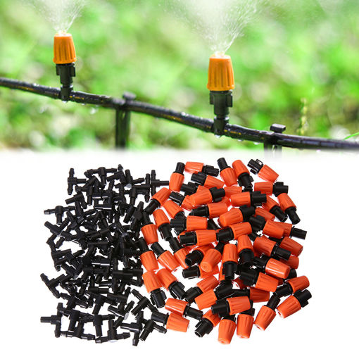 Immagine di 50Pcs Garden Plastic Adjustable Sprinkler Misting Drip Irrigation Misting Drip Head for Farm Lwan