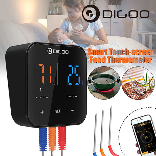 Immagine di 2PCS Digoo DG FT2303 Three Channels Smart Bluetoorh BBQ Thermometer Kitchen Cooking Thermometer