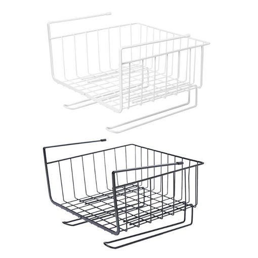 Immagine di Cupboard Hanging Under Shelf Storage Iron Mesh Basket Cabinet Storage Baskets Rack Organizer