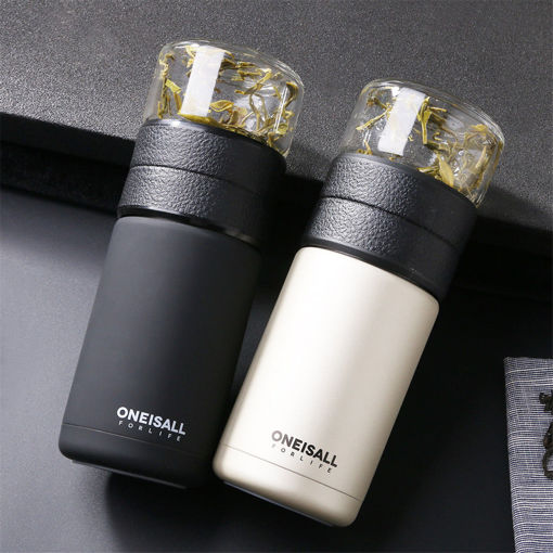 Immagine di 600ml/20 oz Insulated Water Bottle Tea Cup with Tea Infuser Travel Mug Tumbler