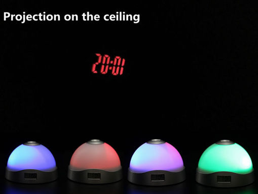 Immagine di Color Change Alarm Clock Time Projection LED Clock Flashlight Snooze Alarm Clock