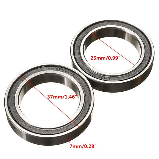 Immagine di 2pcs 25x37x7mm 6805N 2RS Ball Bearings Rubber Sealed Ball Bearings