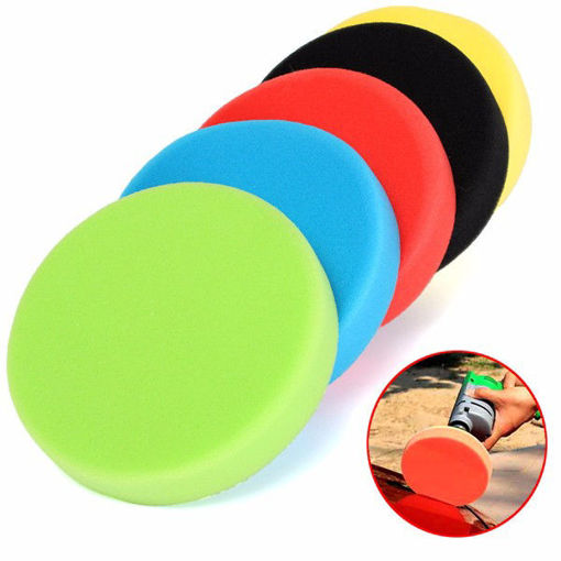 Picture of 5pcs 6 Inch Flat Sponge Buffing Polishing Pad Kit For Car Polisher