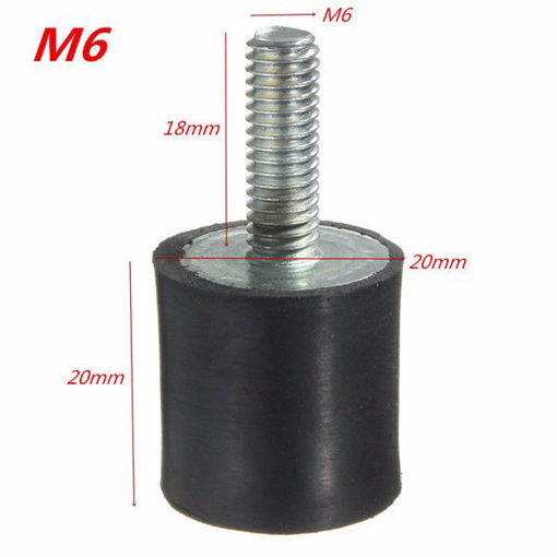 Immagine di 4pcs M6 Rubber Mounts 20mm x 20mm Rubber Shock Absorber Rubber Vibration Isolator Mounts